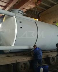 Отгрузка вертикальной емкости объёмом 35 куб.м. для хранения мелассы