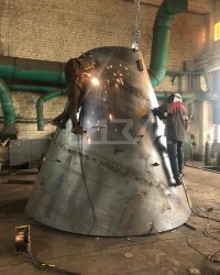 Сварка конуса для силоса объёмом 73 куб.м.